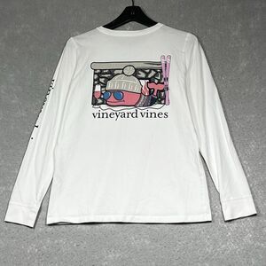 Vineyard Vines Shirt Womens Small White T-Shirt Long Sleeve Skiing Snow Winter